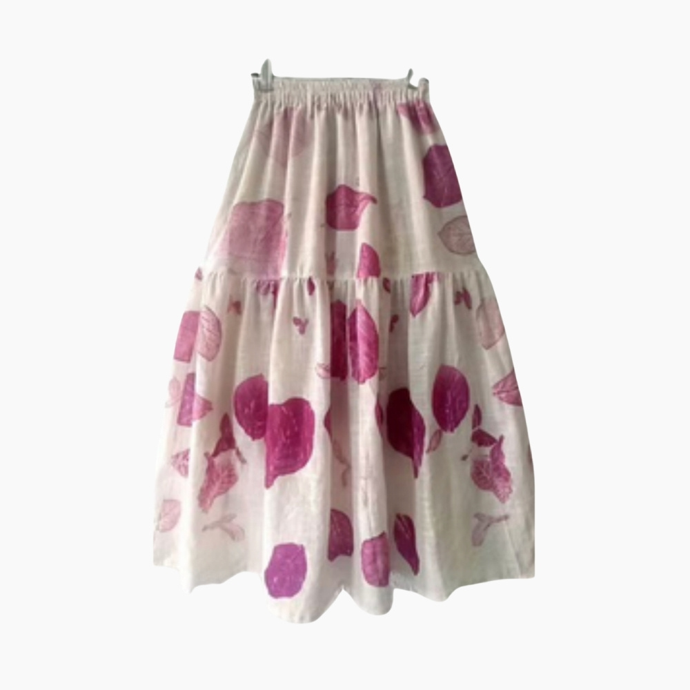 Elegant Long Skirt with Natural Print