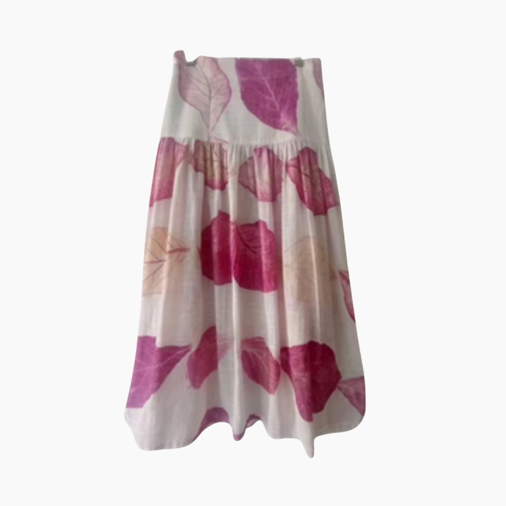 Elegant Long Skirt with Natural Print