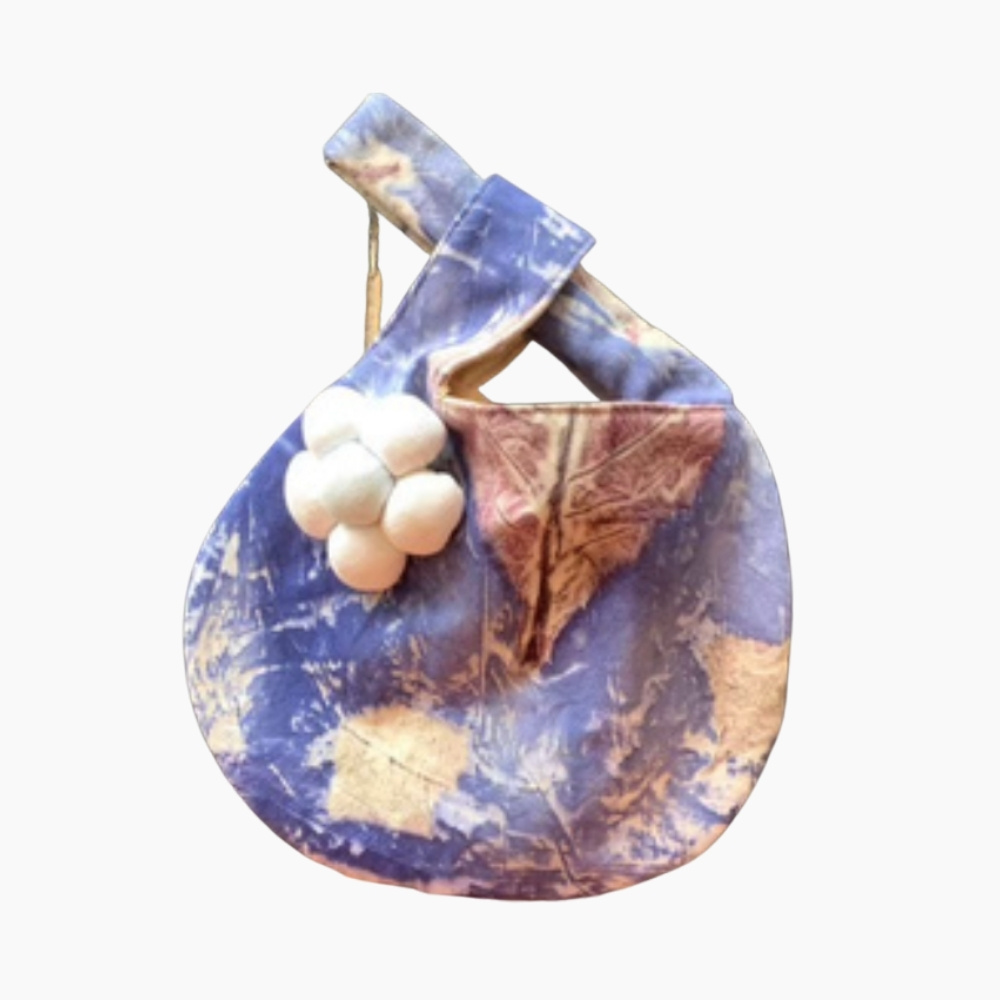 Compact Hobo Bag with Natural Print