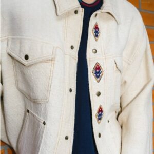 JACKET WHITE DENIM-LIKE APPEARANCE